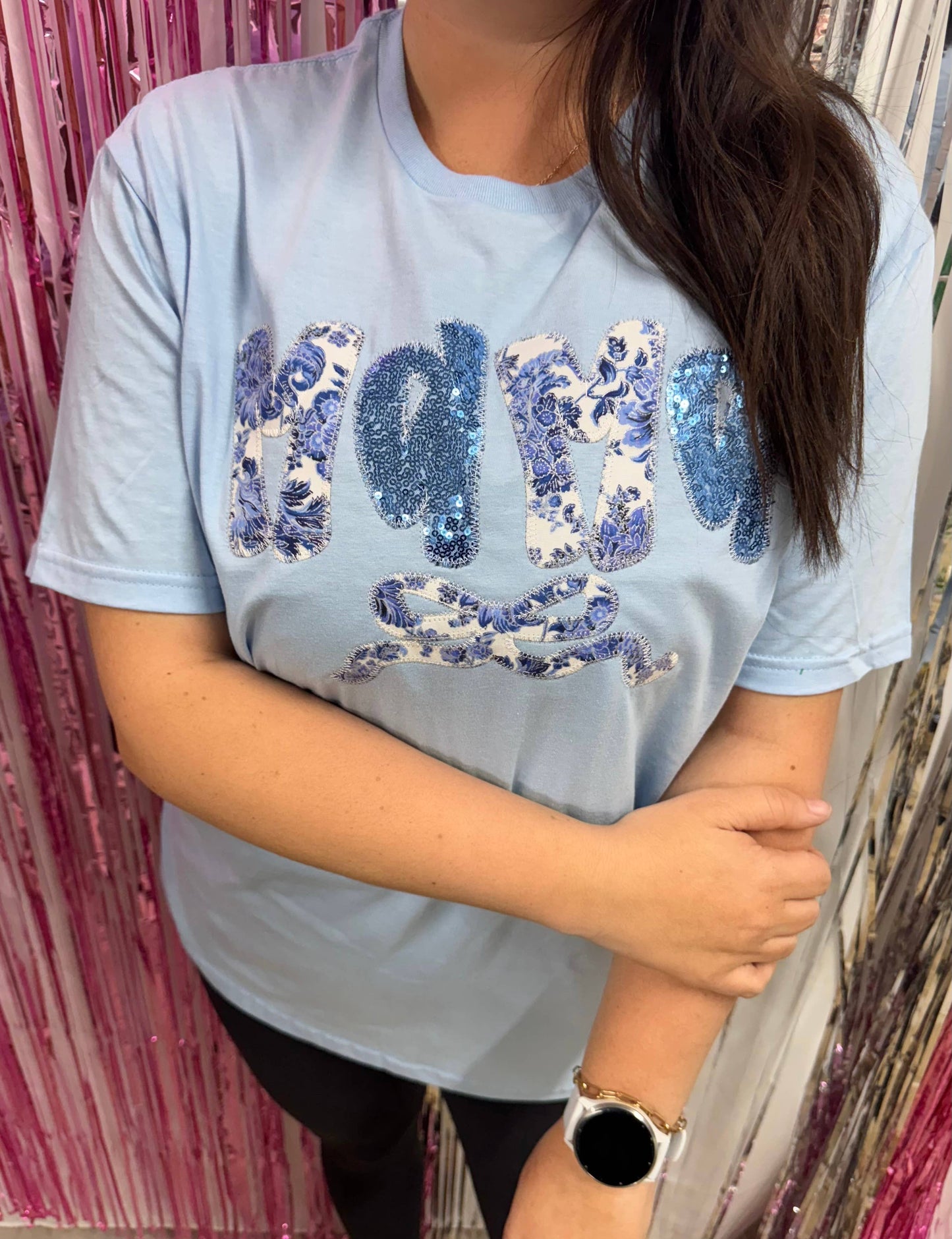 Mama Chinoiserie Bow Mother's Day short Sleeve: Small