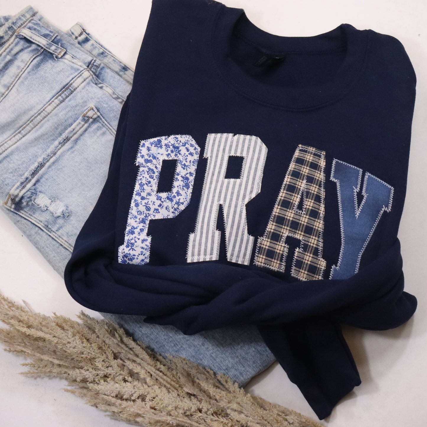 Navy Pray Christian Faith Sweatshirt