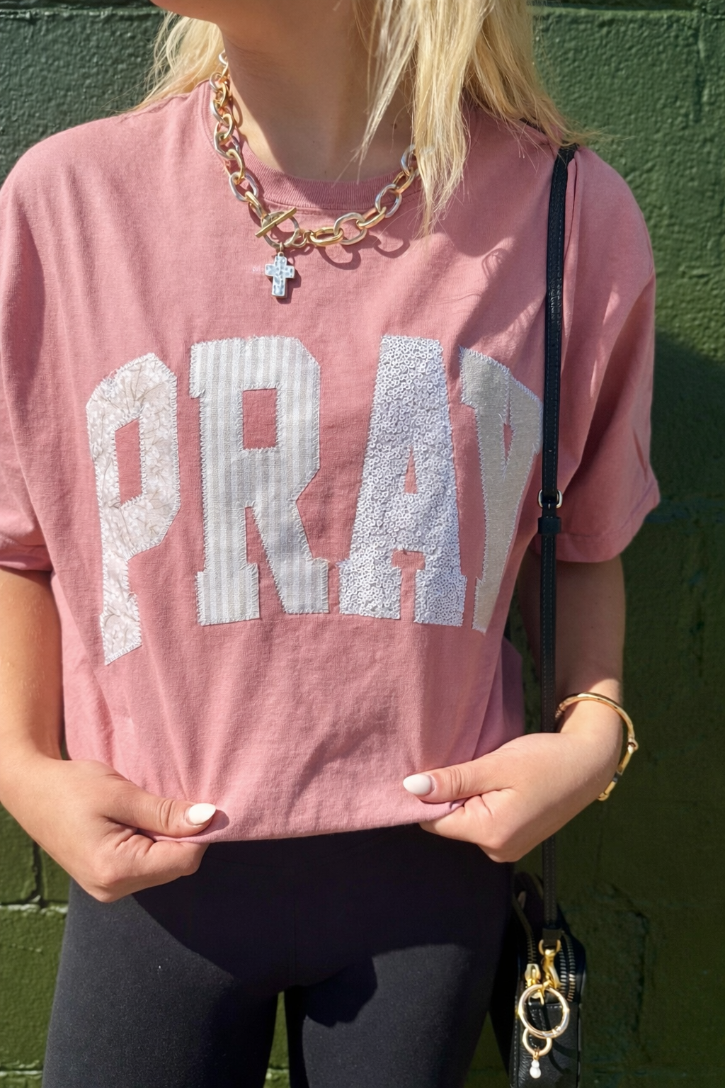 Light Mauve Pray Christian Faith Short Sleeve T: 2X
