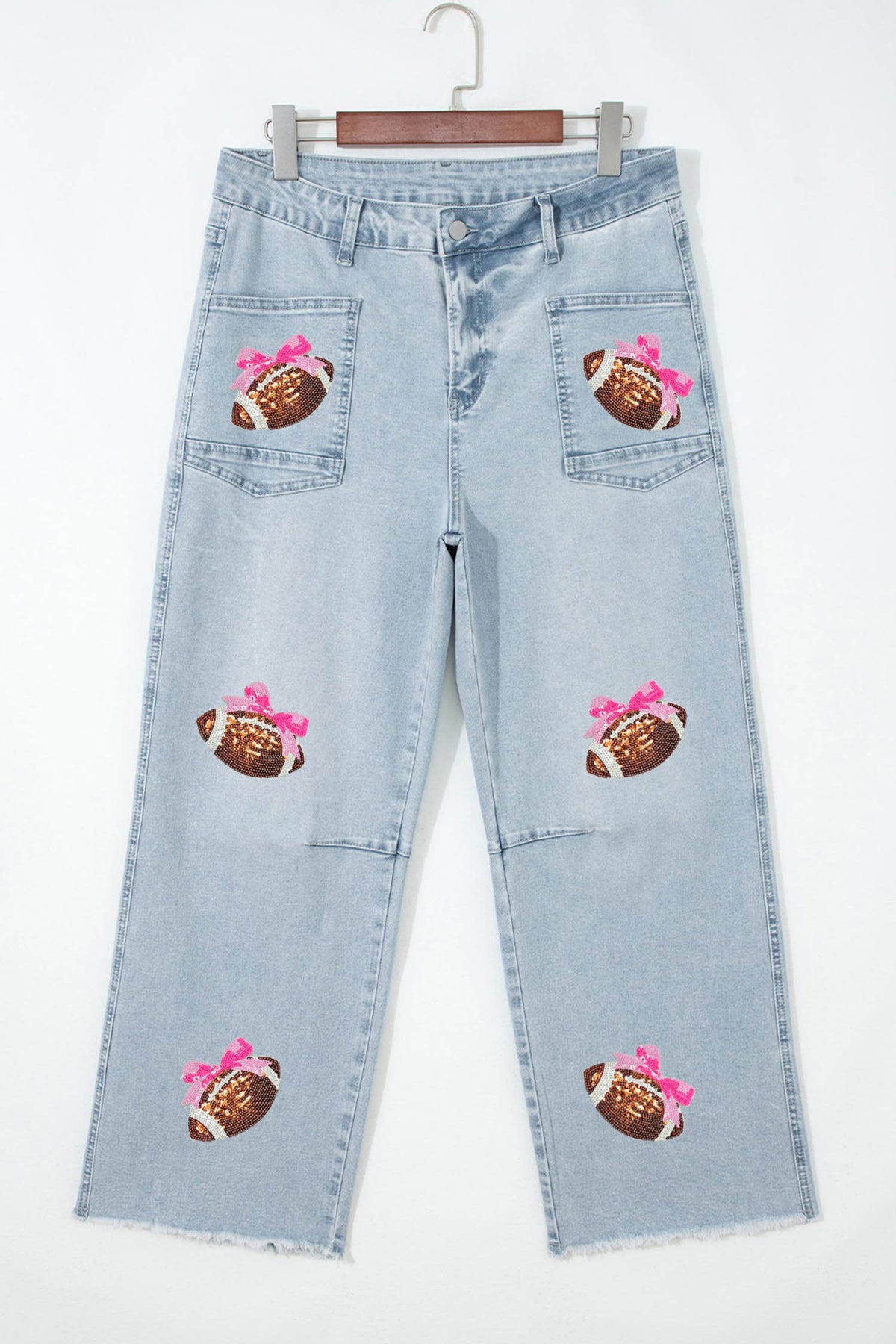 Game Day Sequin Patchwork Jeans
