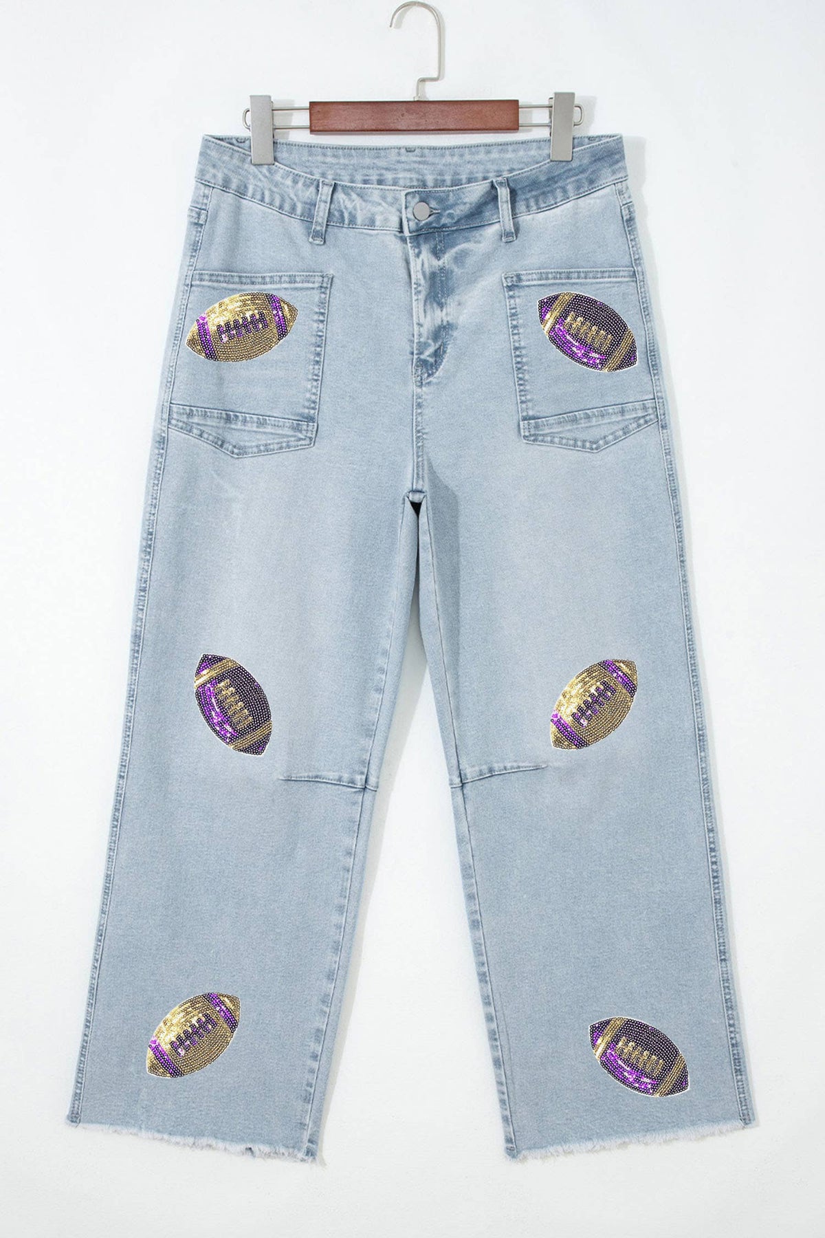 Game Day Sequin Patchwork Jeans