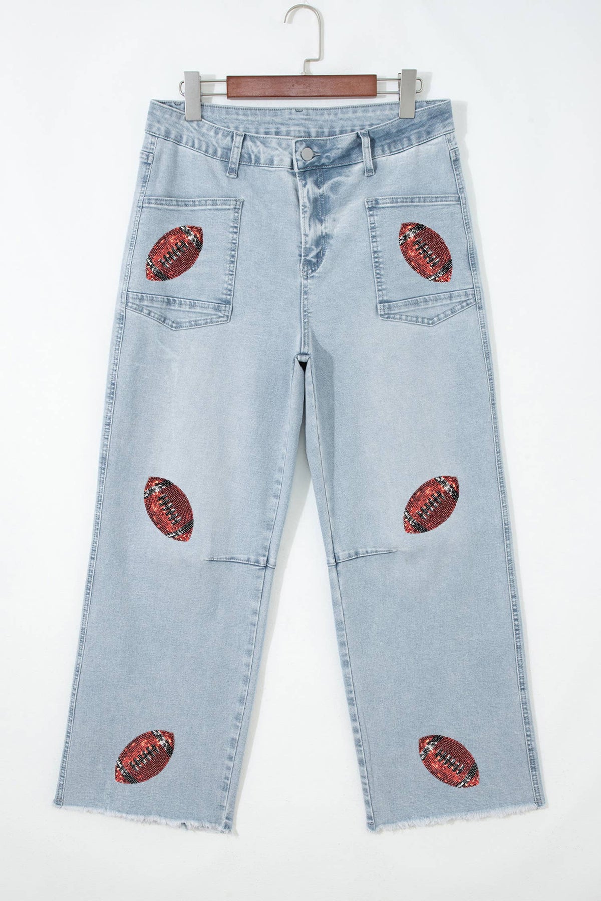 Game Day Sequin Patchwork Jeans