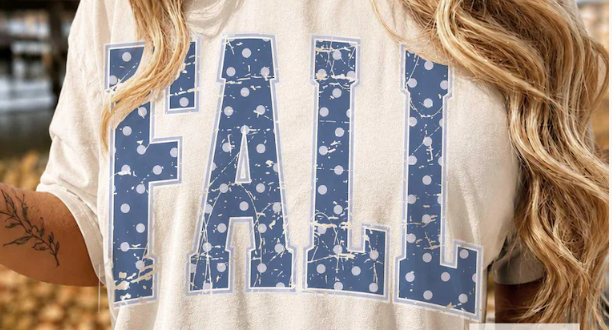 Fall - Blue Polka Dot