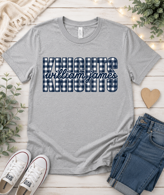 Youth Knights WJ Blue & White Gingham