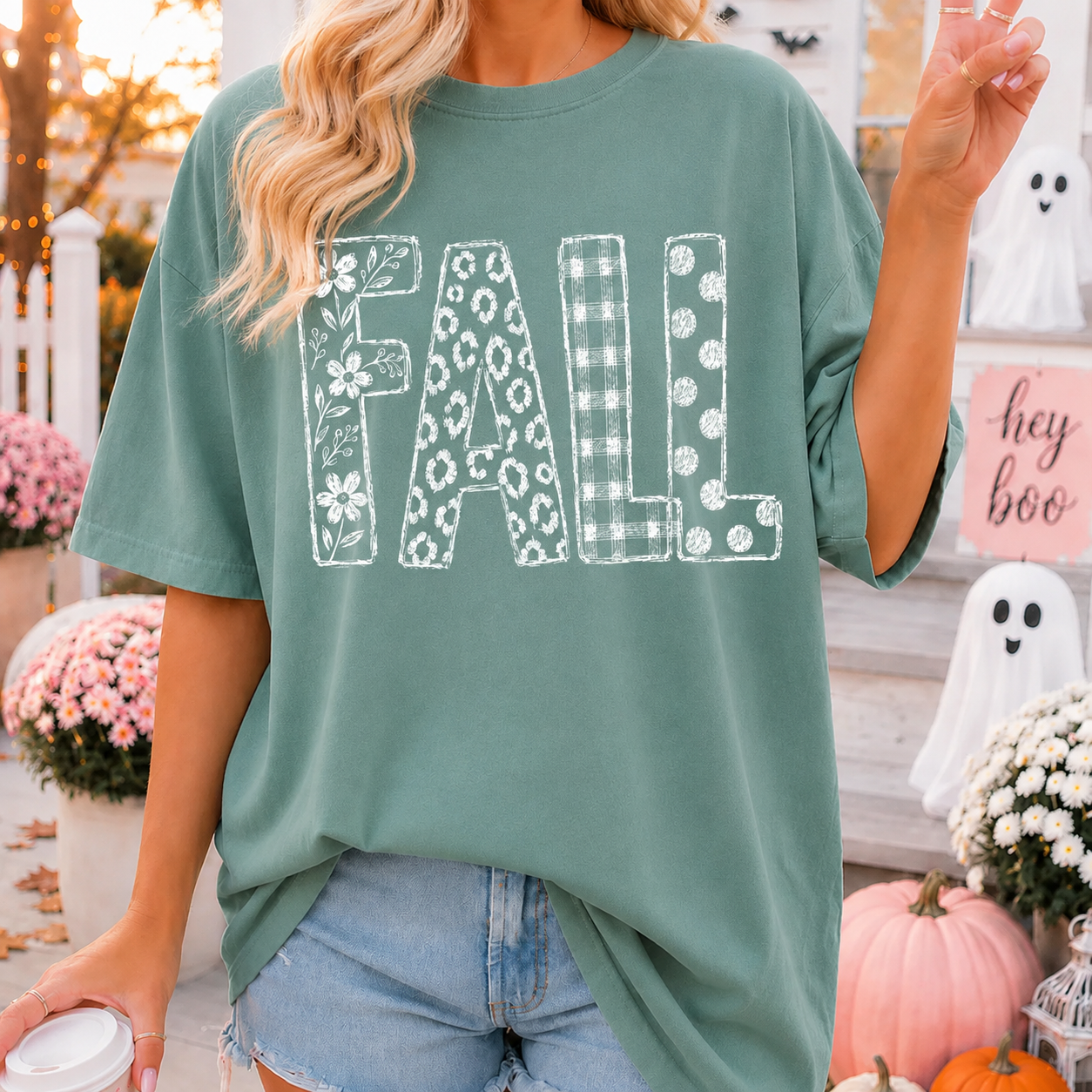 White Fall Multi Design